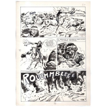 Rodeo - L'ombra della forca - p.87 - Renato Polese - Tavola Originale  - 1977