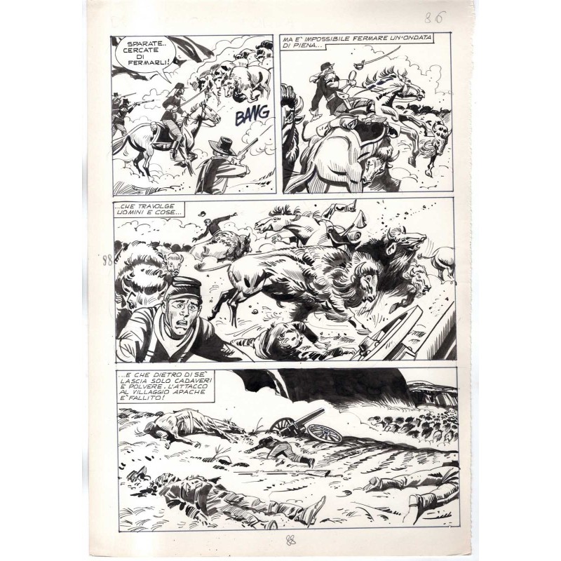 Rodeo - L'ombra della forca - p.88 - Renato Polese - Tavola Originale  - 1977