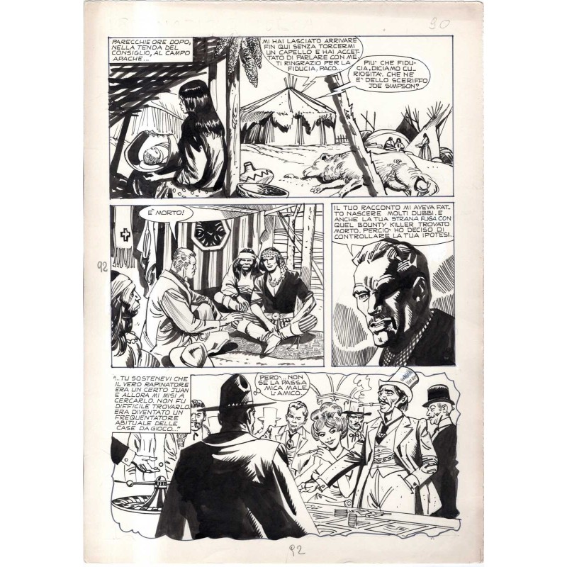 Rodeo - L'ombra della forca - p.92 - Renato Polese - Tavola Originale  - 1977