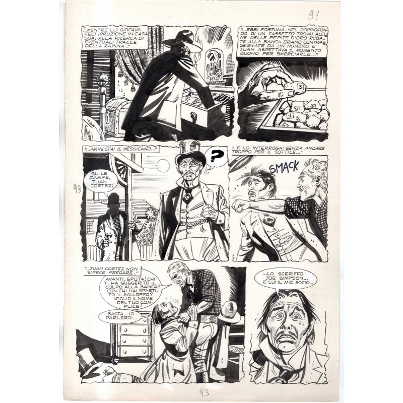 Rodeo - L'ombra della forca - p.93 - Renato Polese - Tavola Originale  - 1977