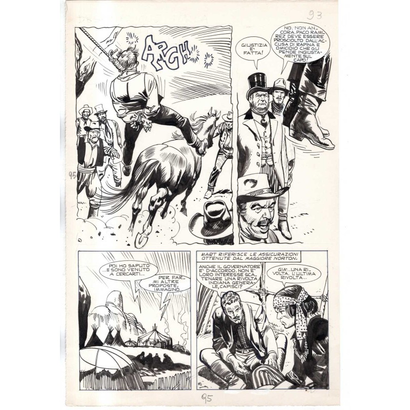 Rodeo - L'ombra della forca - p.95 - Renato Polese - Tavola Originale  - 1977