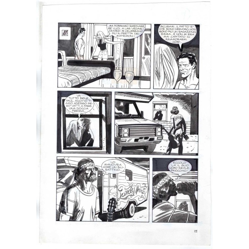 Nick Raider - Las Vegas! - p.11 - Renato Polese - Tavola Originale  - 1996