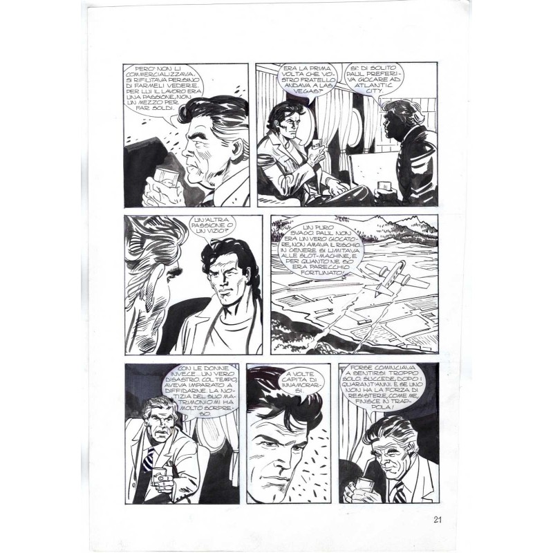 Nick Raider - Las Vegas! - p.21 - Renato Polese - Tavola Originale  - 1996
