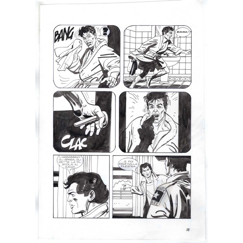 Nick Raider - Las Vegas! - p.28 - Renato Polese - Tavola Originale  - 1996