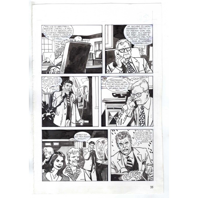 Nick Raider - Las Vegas! - p.33 - Renato Polese - Tavola Originale  - 1996