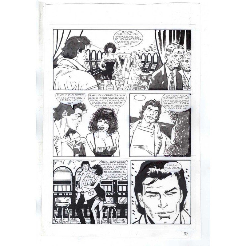 Nick Raider - Las Vegas! - p.34 - Renato Polese - Tavola Originale  - 1996