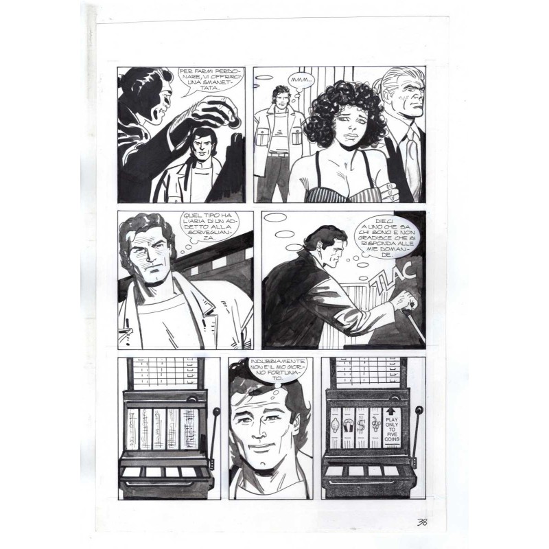 Nick Raider - Las Vegas! - p.38 - Renato Polese - Tavola Originale  - 1996