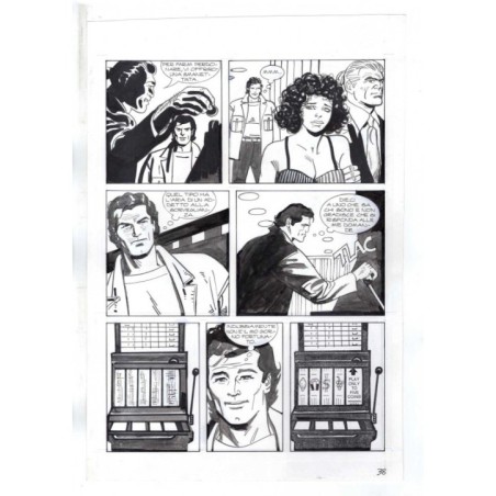 Nick Raider - Las Vegas! - p.38 - Renato Polese - Tavola Originale  - 1996