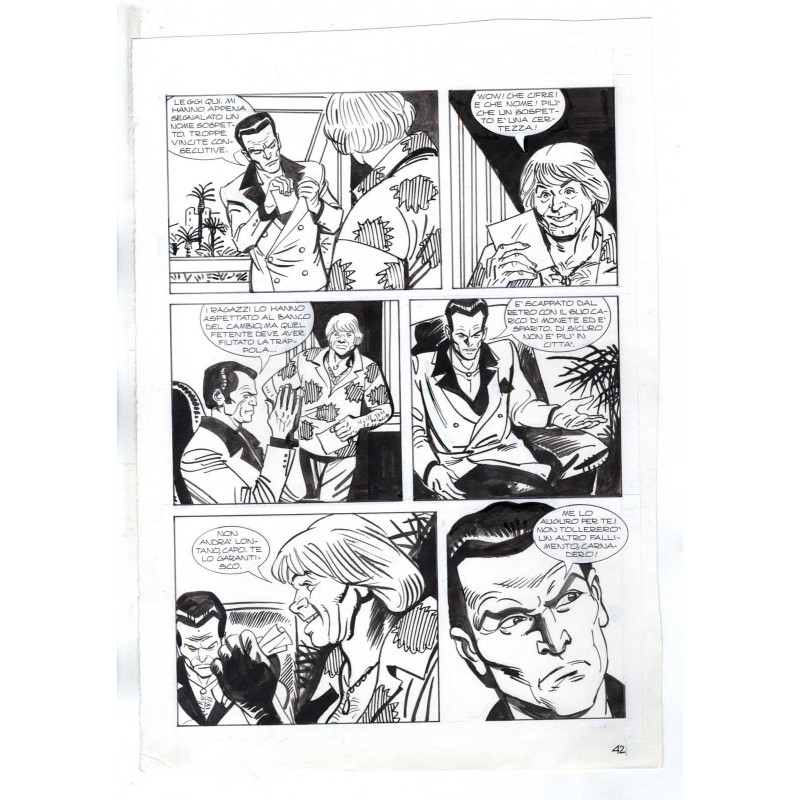 Nick Raider - Las Vegas! - p.42 - Renato Polese - Tavola Originale  - 1996