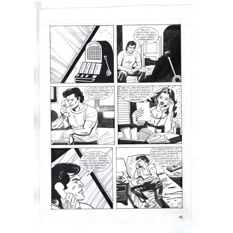 Nick Raider - Las Vegas! - p.43 - Renato Polese - Tavola Originale  - 1996