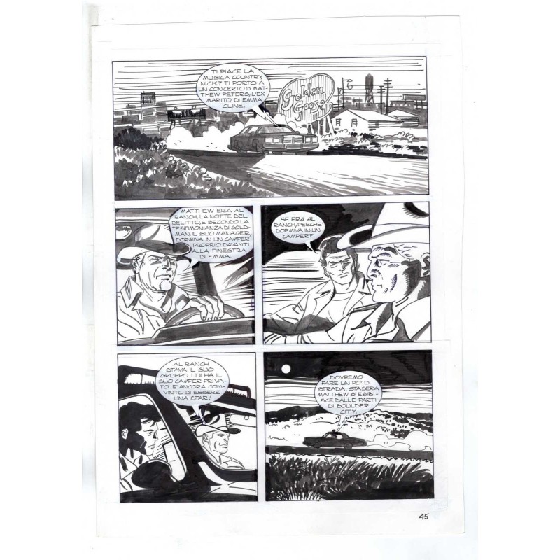 Nick Raider - Las Vegas! - p.45 - Renato Polese - Tavola Originale  - 1996