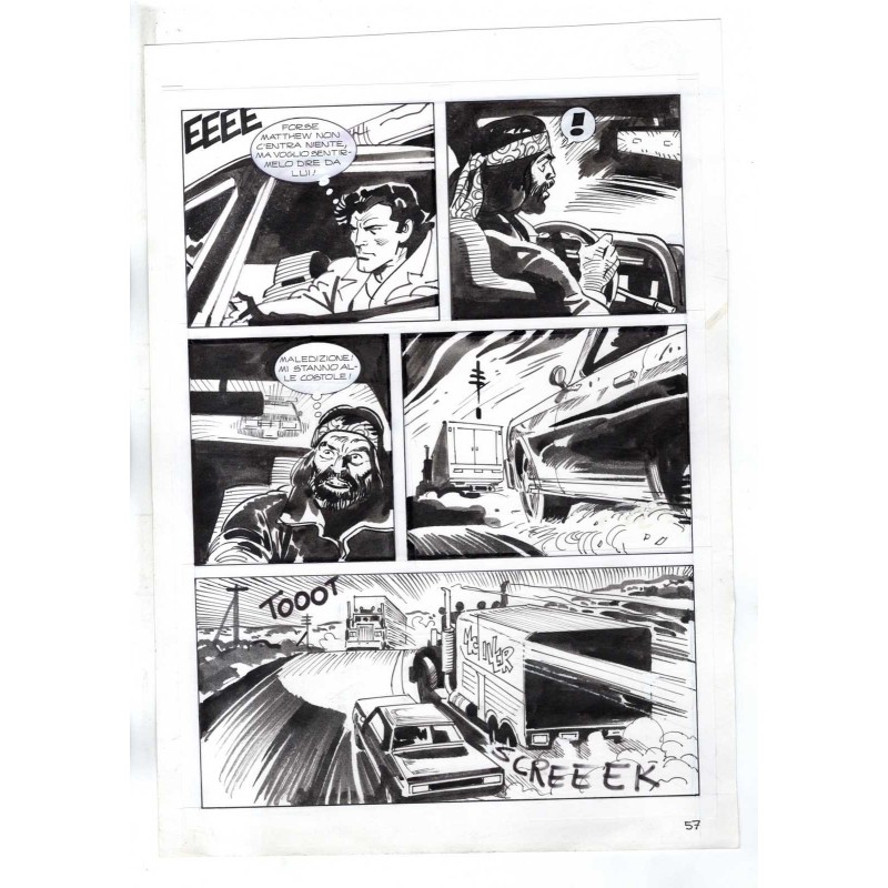 Nick Raider - Las Vegas! - p.57 - Renato Polese - Tavola Originale  - 1996