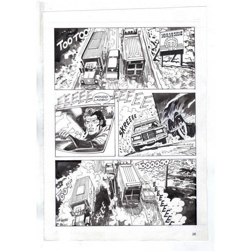 Nick Raider - Las Vegas! - p.58 - Renato Polese - Tavola Originale  - 1996