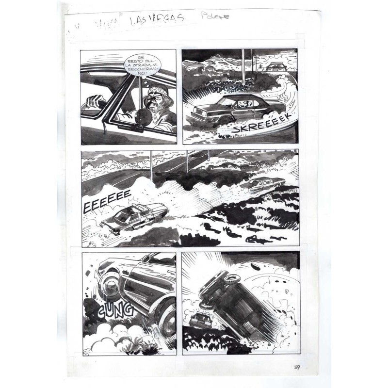 Nick Raider - Las Vegas! - p.59 - Renato Polese - Tavola Originale  - 1996