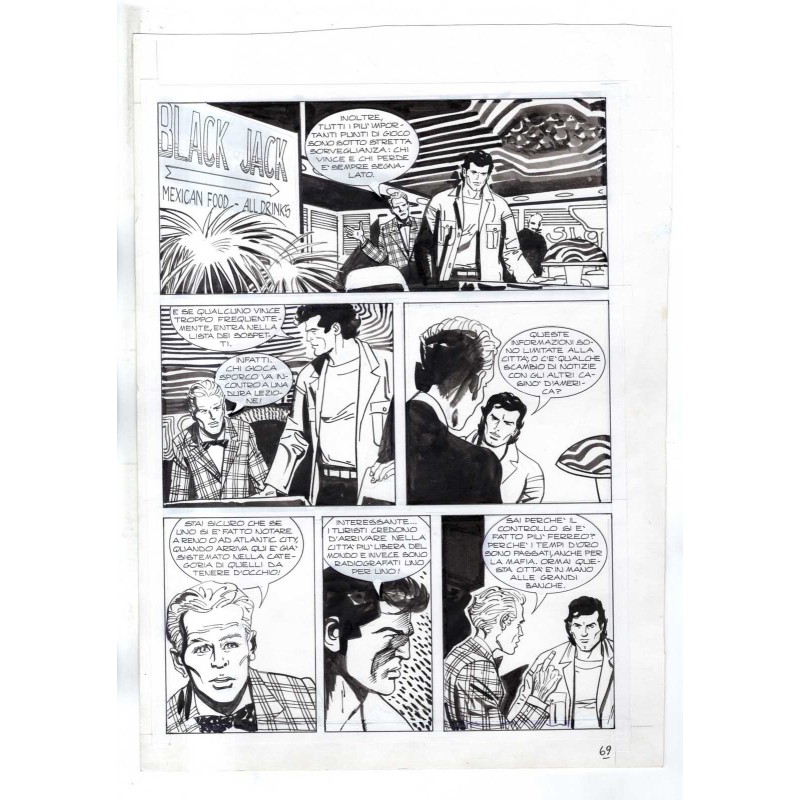 Nick Raider - Las Vegas! - p.69 - Renato Polese - Tavola Originale  - 1996