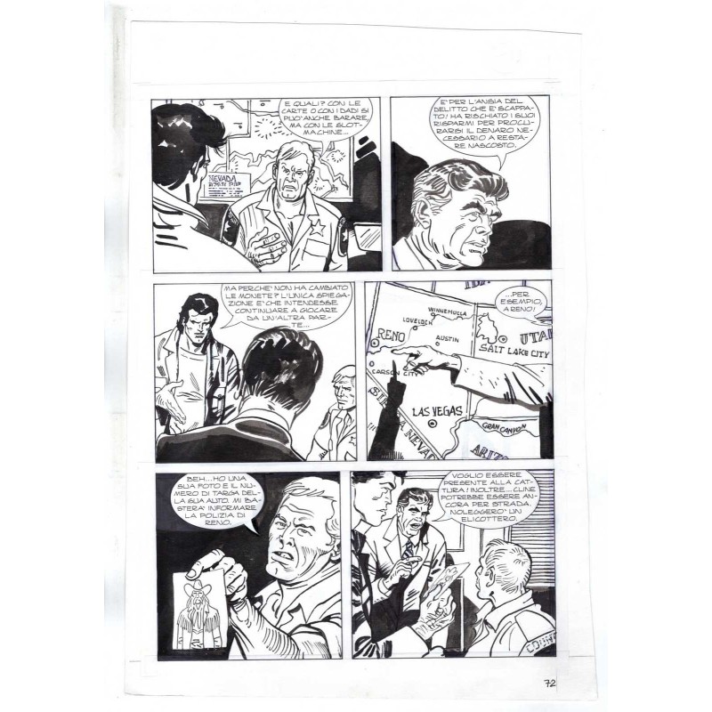 Nick Raider - Las Vegas! - p.72 - Renato Polese - Tavola Originale  - 1996