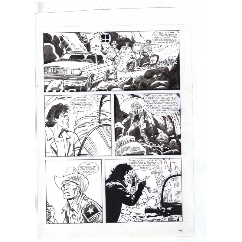Nick Raider - Las Vegas! - p.91 - Renato Polese - Tavola Originale  - 1996