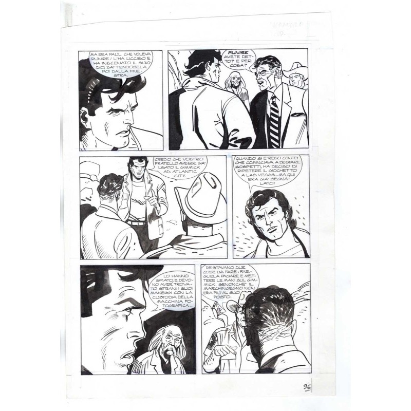 Nick Raider - Las Vegas! - p.96 - Renato Polese - Tavola Originale  - 1996