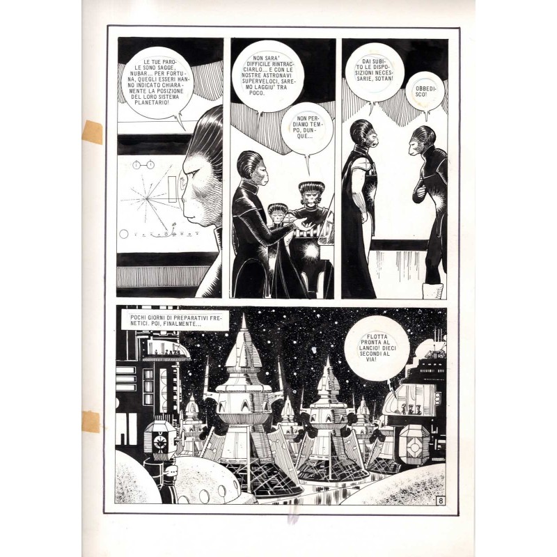 Lanciostory - Missione Pioneer - p.8 - Cossu - Tavola Originale  - 1982