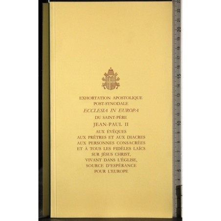 Exhortation Apostolique ecclesia in Europa