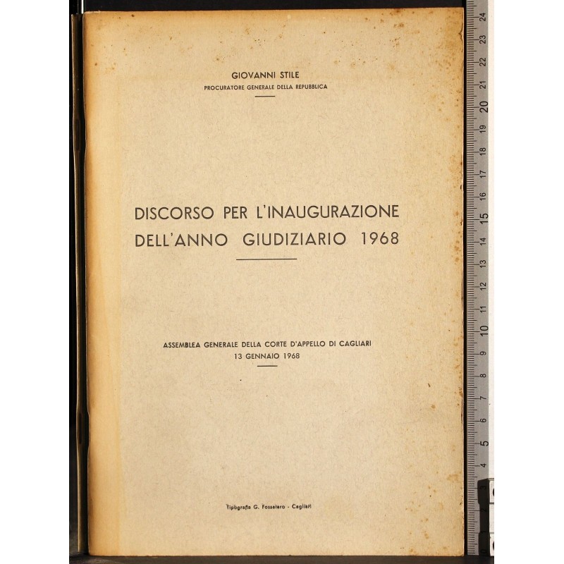 Discorso per l'inaugarazione dell'anno giudiziario 1968
