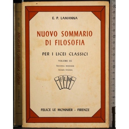 Nuovo sommario di filosofia per i licei classici. Vol III