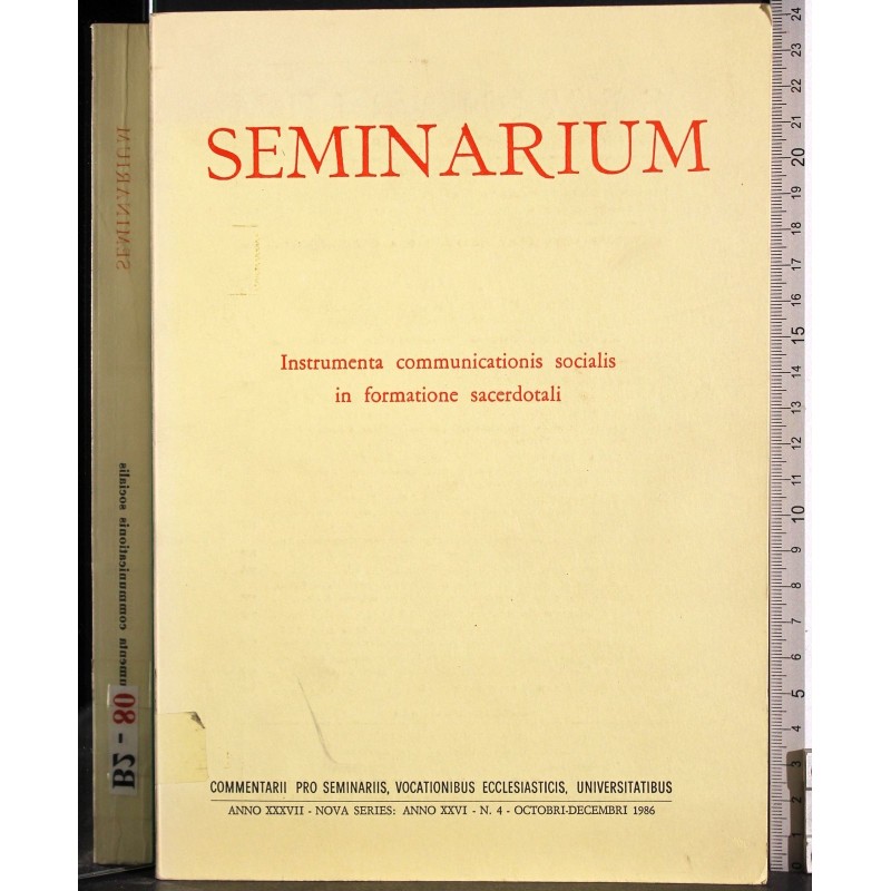 Seminarium. Anno XXXVII-Nova series: Anno XXVI - N 4 1986