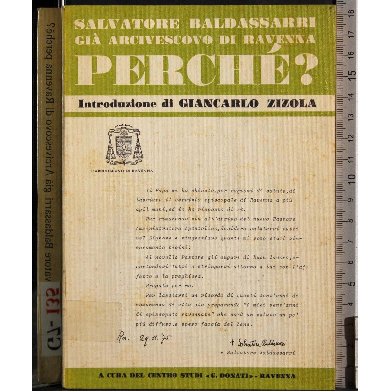 Salvatore Baldassarri già arcivescovo di Ravenna perché?