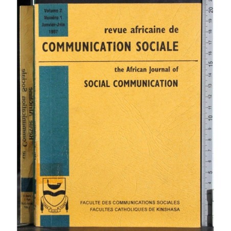 Revue africaine de communication sociale Vol 2 N 1
