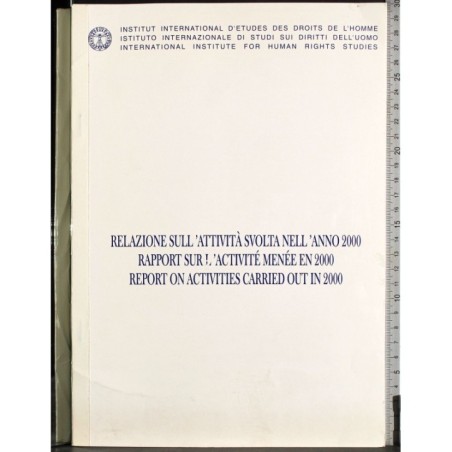 Relazione attività svolta nell'anno 2000