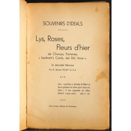 Souvenirs d'ideals. Lys, Roses, Fleurs d'hier
