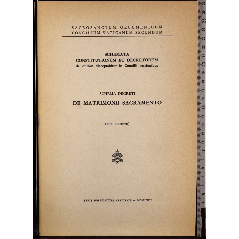 Schema decreti. De matrimonii sacramento