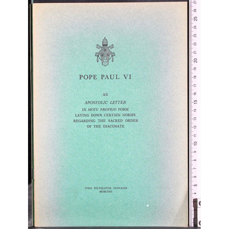 Pope Paul VI. An apostolic letter