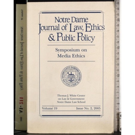 Notre Dame Journal of Law, Ethics & Public Policy. Vol 19