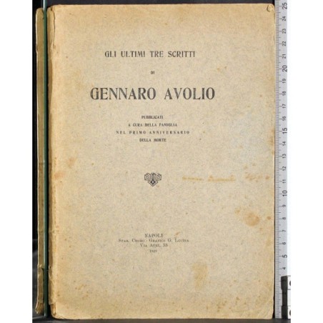 Gli ultimi tre scritti di Gennaro Avolio