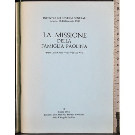 La missione della Famiglia Paolina
