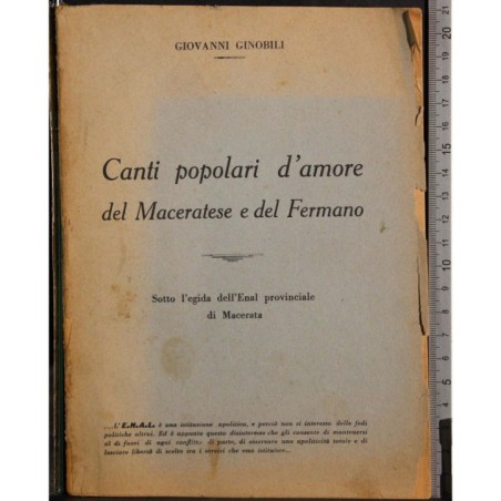 Canti popolari d'amore del Maceratese e del Fermano