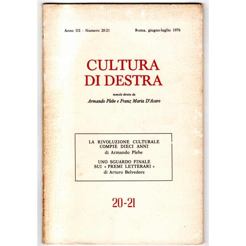 CULTURA DI DESTRA - N 20-21 - 1976