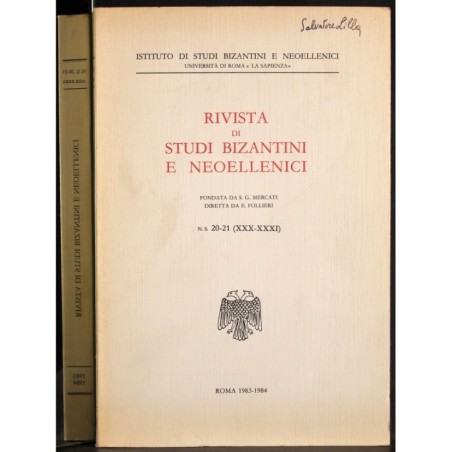 RIVISTA DI STUDI BIZANTINI E NEOELLENICI - N 20-21 - 1983-1984