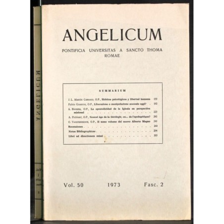 ANGELICUM - FASC 2, VOL 50 - 1973
