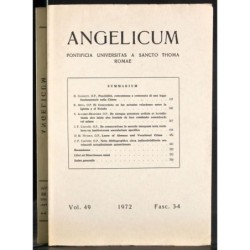 ANGELICUM - FASC 3-4, VOL 49 - 1972