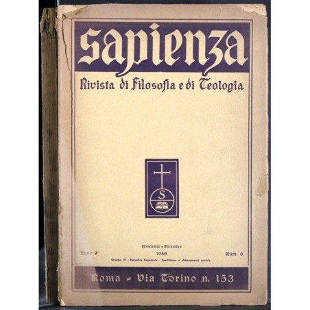 SAPIENZA RIVISTA DI FILOSOFIA E TEOLOGIA - N 153 - 1956