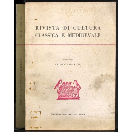 RIVISTA DI CULTURA CLASSICA E MEDIOEVALE - N 1-2-3 - 1969