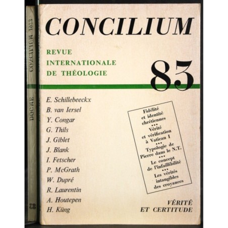CONCILIUM - N 83 - 1973 - REVUE INTERNATIONALE DE THEOLOGIE