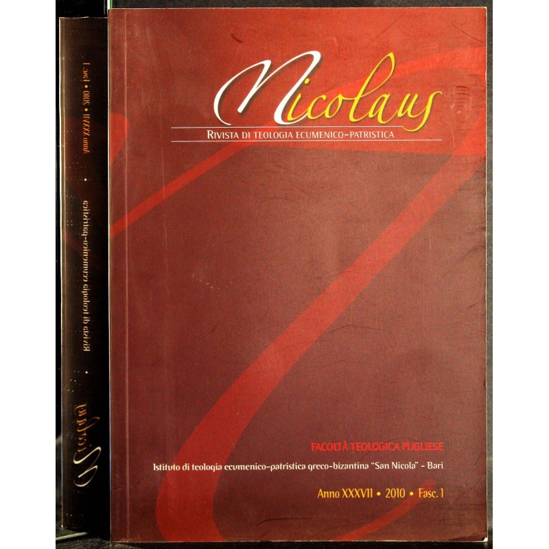 NICOLAUS - N 1 - 2010 - RIVISTA DI TEOLOGIA ECUMENICO-PATRISTICA