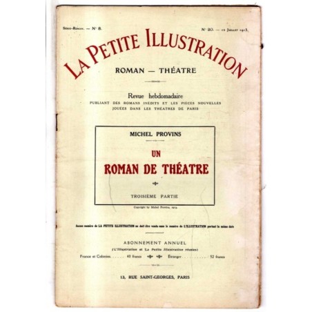 LA PETITE ILLUSTRATION - N 20 - 1913 - ROMAN - THÉATRE