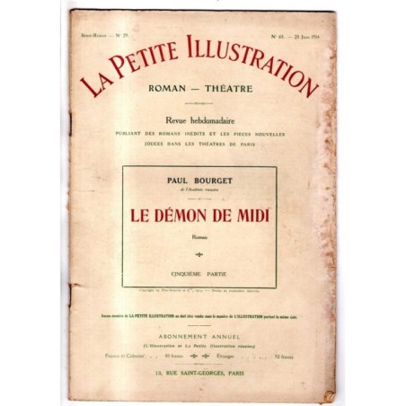 LA PETITE ILLUSTRATION - N 68 - 1914 - ROMAN - THÉATRE