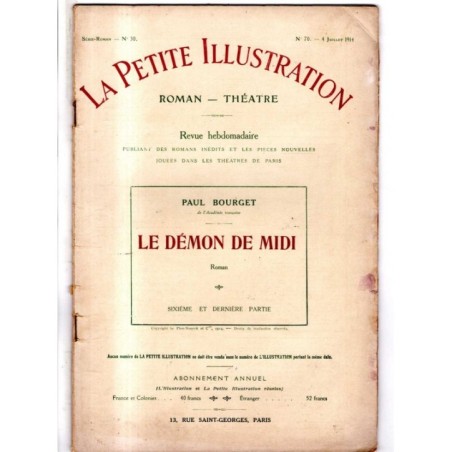 LA PETITE ILLUSTRATION - N 70 - 1914 - ROMAN - THÉATRE