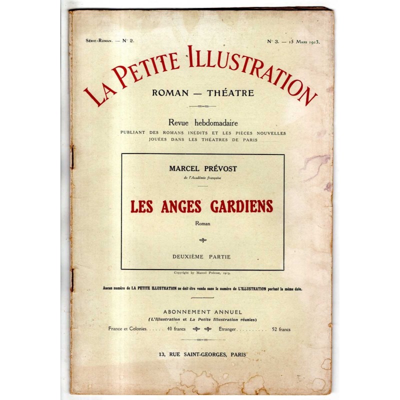 LA PETITE ILLUSTRATION - N 3 - 1913 - ROMAN - THÉATRE