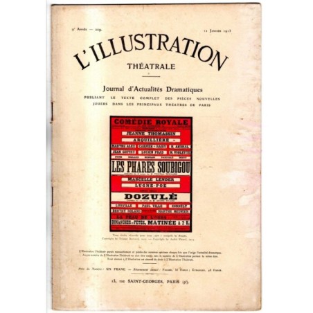 L'ILLUSTRATION THEATRALE - N 229 - 1913 -  JOURNAL D'ACTUALITÈS DRAMATIQUES